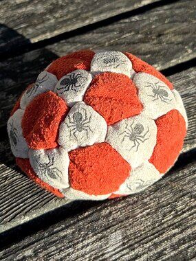 SOLD - Suede Footbag, Foot Bag, hacky sack, aki, freestyle - Spider and Cinnabar